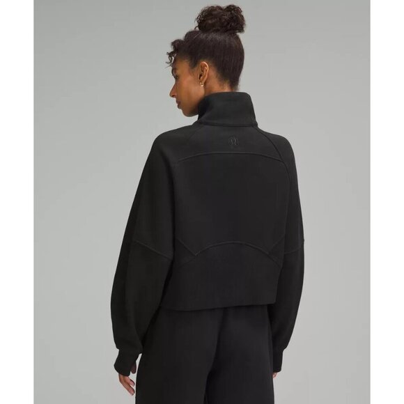 Scuba Oversized Funnel Neck Half Zip - Black - Picture 3 of 5